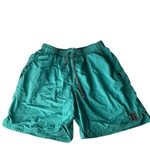 Nike Swim Trunks Mens Size L Green Swim Mesh Lined‎ Shorts Solid Drawstring